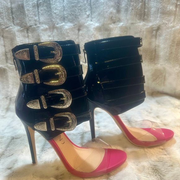 Mack J Western Inspired Buckle Multi Strap 5" High Heel - Picture 2 of 8